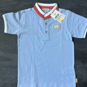 NWT Steiff collarless short sleeved polo shirt
